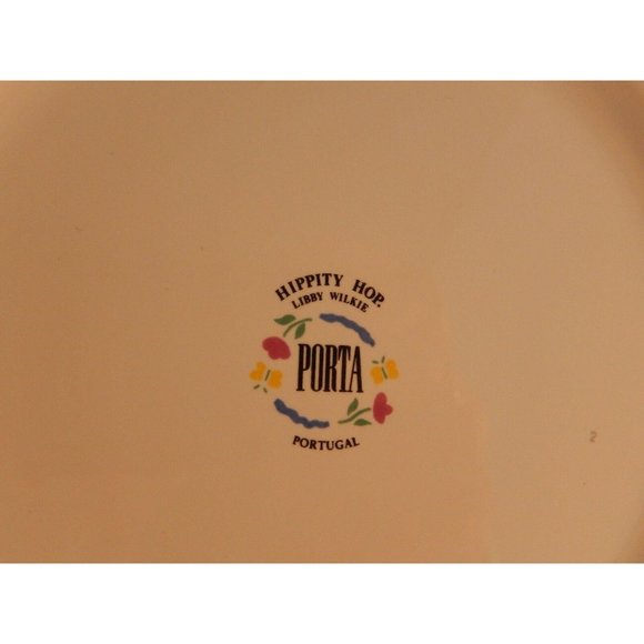 Libby Wilkie Designed Porta Hippity Hop Salad Plate Easter Ducks Fence Portugal - Picture 5 of 6